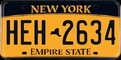 NY license plate HEH2634