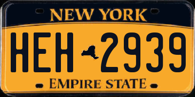 NY license plate HEH2939