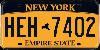 NY license plate HEH7402