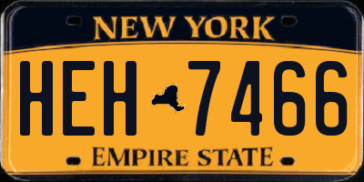 NY license plate HEH7466