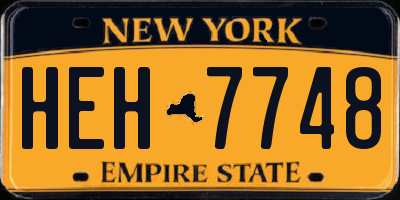 NY license plate HEH7748