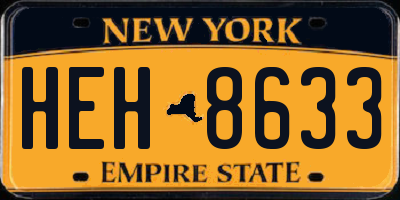 NY license plate HEH8633