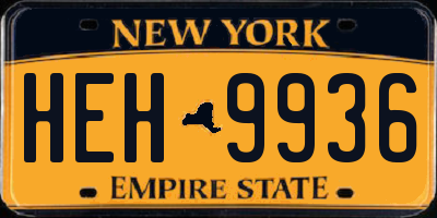 NY license plate HEH9936