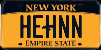 NY license plate HEHNN