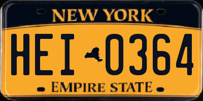 NY license plate HEI0364