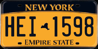 NY license plate HEI1598