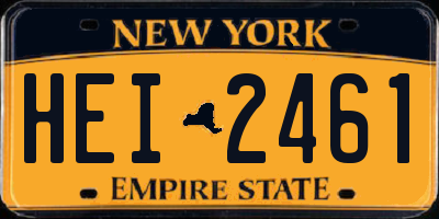NY license plate HEI2461