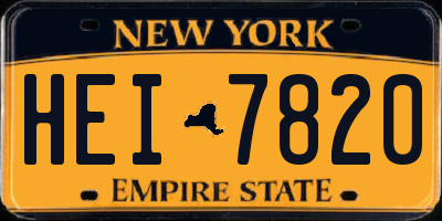NY license plate HEI7820
