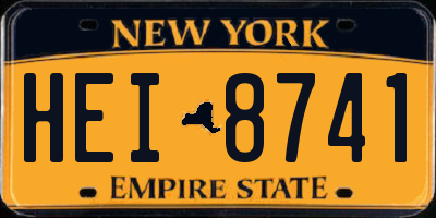 NY license plate HEI8741