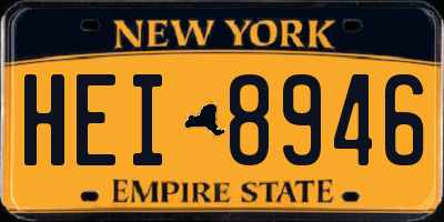 NY license plate HEI8946