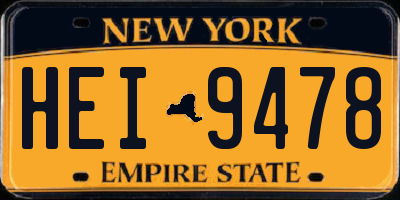 NY license plate HEI9478