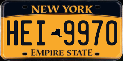 NY license plate HEI9970