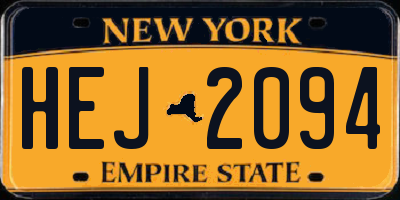 NY license plate HEJ2094
