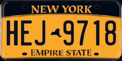 NY license plate HEJ9718