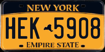NY license plate HEK5908