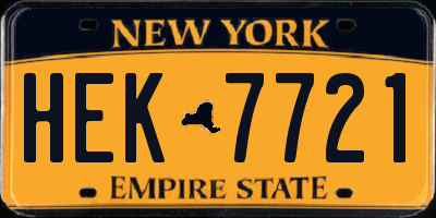 NY license plate HEK7721