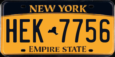 NY license plate HEK7756