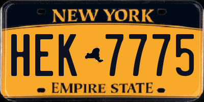 NY license plate HEK7775