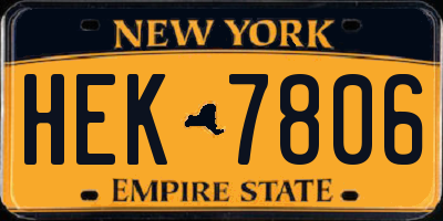 NY license plate HEK7806