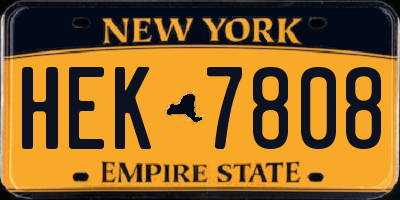 NY license plate HEK7808