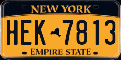 NY license plate HEK7813