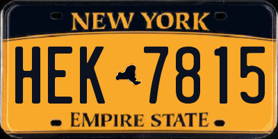 NY license plate HEK7815