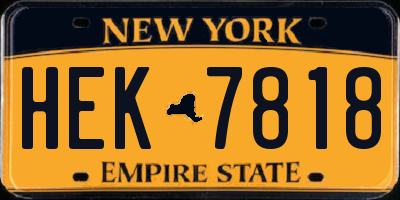 NY license plate HEK7818