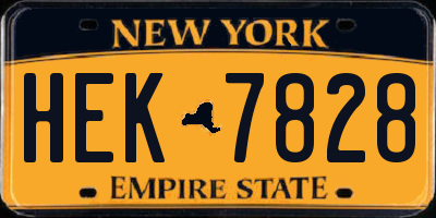 NY license plate HEK7828