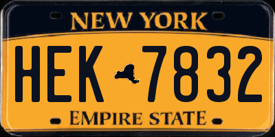 NY license plate HEK7832
