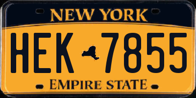 NY license plate HEK7855
