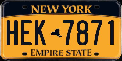 NY license plate HEK7871