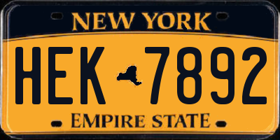NY license plate HEK7892