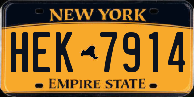 NY license plate HEK7914