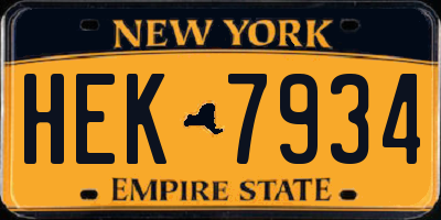 NY license plate HEK7934
