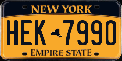 NY license plate HEK7990
