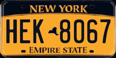 NY license plate HEK8067