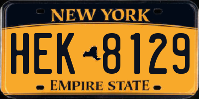 NY license plate HEK8129