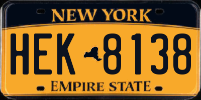 NY license plate HEK8138