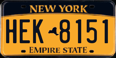 NY license plate HEK8151