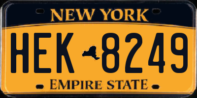 NY license plate HEK8249