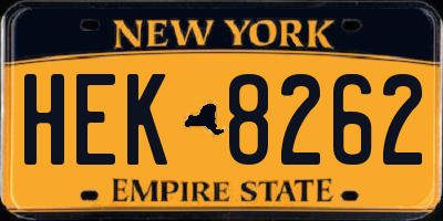 NY license plate HEK8262