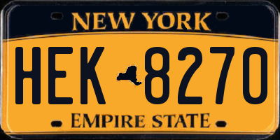 NY license plate HEK8270