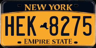 NY license plate HEK8275