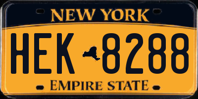NY license plate HEK8288