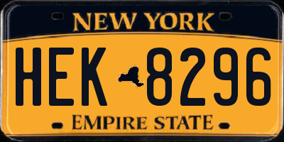 NY license plate HEK8296