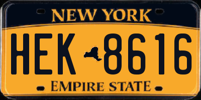 NY license plate HEK8616