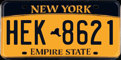 NY license plate HEK8621
