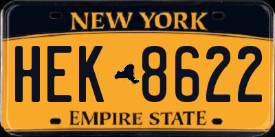 NY license plate HEK8622