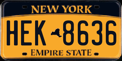 NY license plate HEK8636