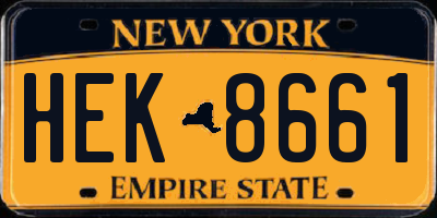 NY license plate HEK8661